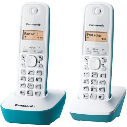 Panasonic KX-TG1612FRC Téléphone Duo sans fil DECT sans répondeur Bleu [Version Française]