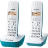 Panasonic KX-TG1612FRC Téléphone Duo sans fil DECT sans répondeur Bleu [Version Française]