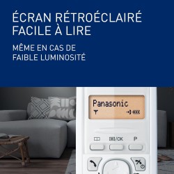 Panasonic KX-TG1612FRC Téléphone Duo sans fil DECT sans répondeur Bleu [Version Française]
