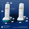 Panasonic KX-TG1612FRC Téléphone Duo sans fil DECT sans répondeur Bleu [Version Française]