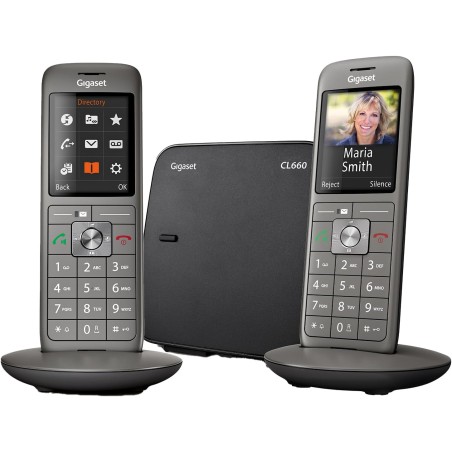 Gigaset CL660 Duo - Téléphone fixe sans fil - 2 combinés - Gris Anthracite [Version Française]