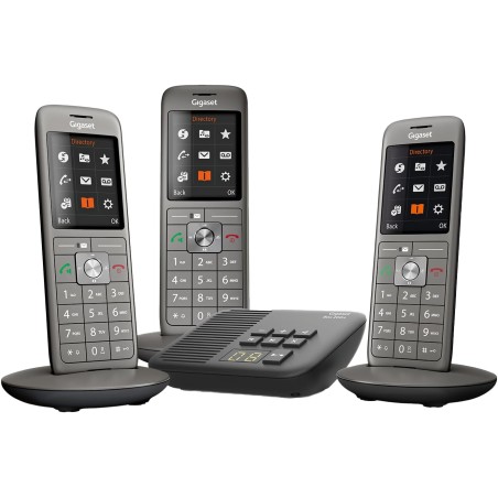 Gigaset CL660A Trio - Téléphone Fixe sans Fil - Répondeur - 3 Combinés - Gris Anthracite [Version Française]