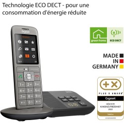 Gigaset CL660A Solo - Téléphone fixe sans fil - Répondeur - Gris Anthracite [Version Française]