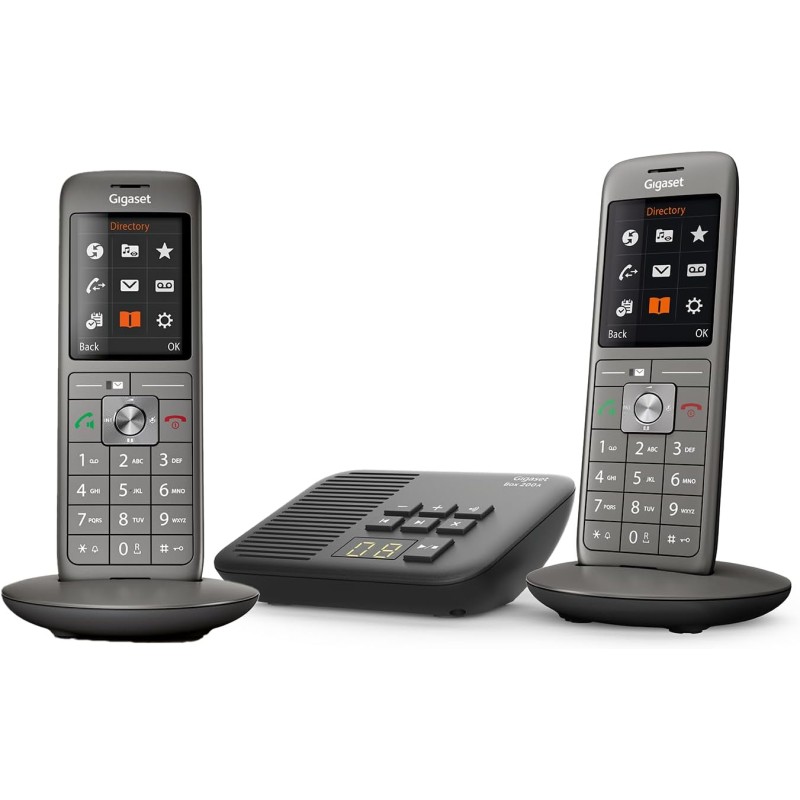 Gigaset CL660A Duo - Téléphone fixe sans fil - Répondeur - 2 combinés - Gris Anthracite [Version Française]