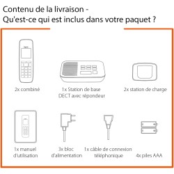 Gigaset CL660A Duo - Téléphone fixe sans fil - Répondeur - 2 combinés - Gris Anthracite [Version Française]