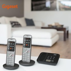 Gigaset CL660A Duo - Téléphone fixe sans fil - Répondeur - 2 combinés - Gris Anthracite [Version Française]