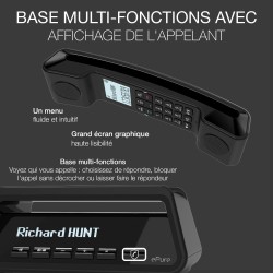 ALCATEL Epure Premium - Téléphone Fixe sans Fil DECT avec Répondeur - Design Vintage - Base D'Affichage Intelligente - Grand Écr