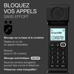 ALCATEL Epure Premium - Téléphone Fixe sans Fil DECT avec Répondeur - Design Vintage - Base D'Affichage Intelligente - Grand Écr