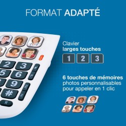 ALCATEL TMAX 10 - Téléphone Fixe Filaire Senior - Grandes Touches - Mains Libres - Indicateur Lumineux D'Appel Entrant - Touches