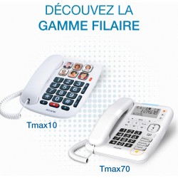 ALCATEL TMAX 10 - Téléphone Fixe Filaire Senior - Grandes Touches - Mains Libres - Indicateur Lumineux D'Appel Entrant - Touches