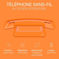 Alcatel epure iconic - téléphone fixe sans fil dect - design vintage - grand écran graphique haute lisibilité - mains libres - f