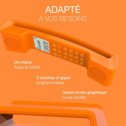 Alcatel epure iconic - téléphone fixe sans fil dect - design vintage - grand écran graphique haute lisibilité - mains libres - f