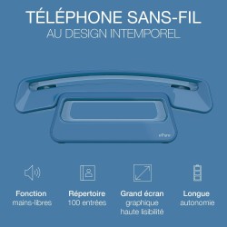 ALCATEL Epure Iconic - Téléphone Fixe sans Fil DECT - Design Vintage - Grand Écran Graphique Haute Lisibilité - Mains Libres - F