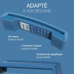 ALCATEL Epure Iconic - Téléphone Fixe sans Fil DECT - Design Vintage - Grand Écran Graphique Haute Lisibilité - Mains Libres - F