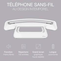 ALCATEL Epure Iconic - Téléphone Fixe sans Fil DECT - Design Vintage - Grand Écran Graphique Haute Lisibilité - Mains Libres - F