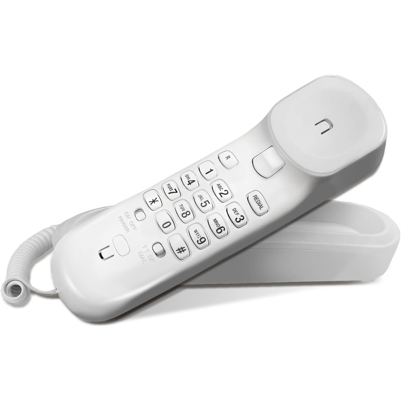 VTech CD1100 Téléphone Filaire, Téléphone Fixe Mural, sans Alimentation CA, Téléphone Fixe avec Touche de Recomposition du derni