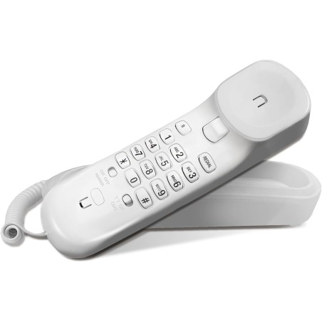 VTech CD1100 Téléphone Filaire, Téléphone Fixe Mural, sans Alimentation CA, Téléphone Fixe avec Touche de Recomposition du derni