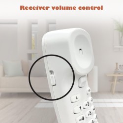 VTech CD1100 Téléphone Filaire, Téléphone Fixe Mural, sans Alimentation CA, Téléphone Fixe avec Touche de Recomposition du derni