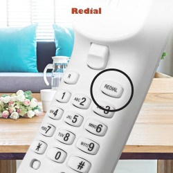 VTech CD1100 Téléphone Filaire, Téléphone Fixe Mural, sans Alimentation CA, Téléphone Fixe avec Touche de Recomposition du derni
