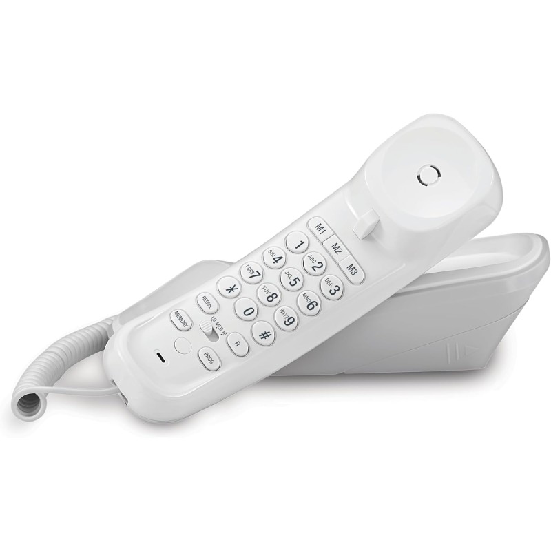 VTech CD1200 Téléphone Filaire, Téléphone Fixe Mural, Son Clair, contrôle du Volume, Touche mémoire, numérotation Rapide, Rappel
