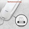 VTech CD1200 Téléphone Filaire, Téléphone Fixe Mural, Son Clair, contrôle du Volume, Touche mémoire, numérotation Rapide, Rappel