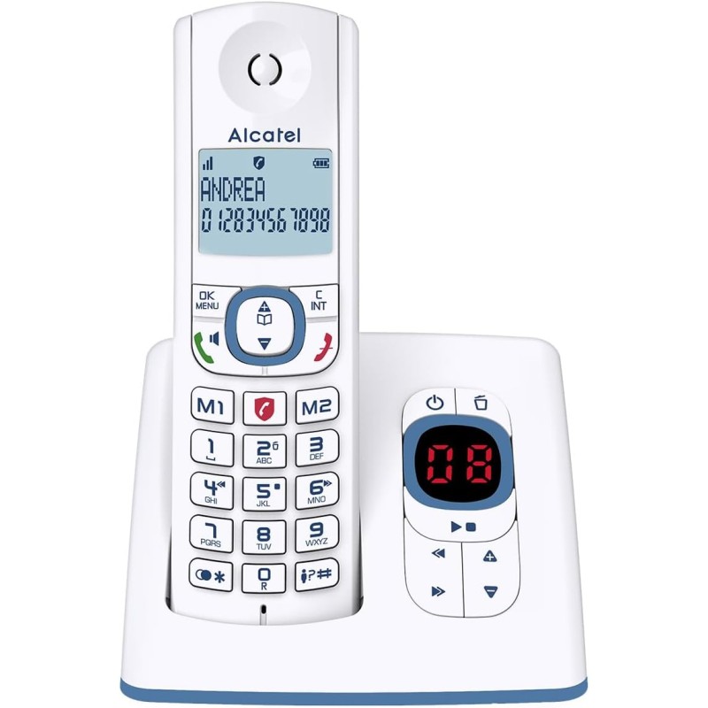 ALCATEL F530 Voice - Téléphone Fixe Sans Fil DECT Avec Répondeur - Grand Écran Rétroéclairé - Mains Libres - Fonction Blocage De