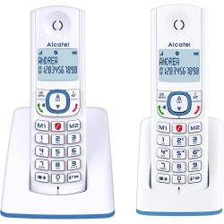 ALCATEL F530 Duo - Téléphone Fixe Sans Fil DECT - Grand Écran Rétroéclairé - Mains Libres - Fonction Blocage Des Appels - 2 Touc