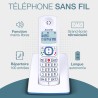 ALCATEL F530 - Téléphone Fixe Sans Fil DECT - Grand Écran Rétroéclairé - Mains Libres - Fonction Blocage Des Appels - 2 Touches 