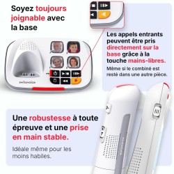 SWISSVOICE - Xtra 2355 - DECT - Téléphone Fixe sans Fil - Larges Touches - Répondeur - Audio Boost - Sonneries Fortes - Compatib