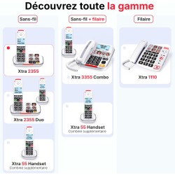 SWISSVOICE - Xtra 2355 - DECT - Téléphone Fixe sans Fil - Larges Touches - Répondeur - Audio Boost - Sonneries Fortes - Compatib