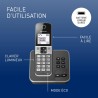 Panasonic KX-TGD322FRG DECT Téléphone Numérique Sans Fil Répondeur Numérique, Base et 2 Combinés, Haut-Parleur Mains Libres, Ide
