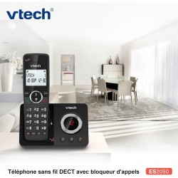 VTech Téléphone numérique sans Fil ES2050 Répondeur Simple Bloqueur d'appels indésirables