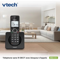 VTech ES2000 Téléphone sans Fil DECT avec Blocage d'appel, contrôle du Volume, Identification de l'appelant/Appel en Attente, 18