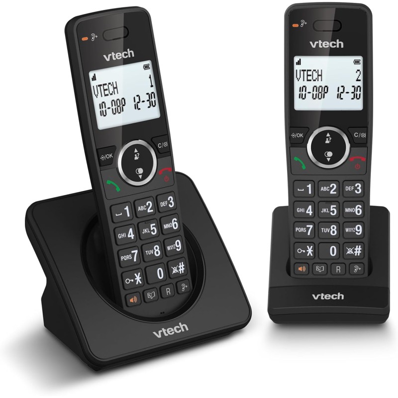 VTech ES2001 Duo Téléphone sans Fil DECT avec 2 combinés, Bloqueur d'appels, amplificateur de Volume, Identification de l'appela