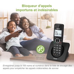 VTech ES2001 Duo Téléphone sans Fil DECT avec 2 combinés, Bloqueur d'appels, amplificateur de Volume, Identification de l'appela