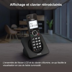 VTech ES2001 Duo Téléphone sans Fil DECT avec 2 combinés, Bloqueur d'appels, amplificateur de Volume, Identification de l'appela