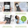 VTech ES2001 Duo Téléphone sans Fil DECT avec 2 combinés, Bloqueur d'appels, amplificateur de Volume, Identification de l'appela