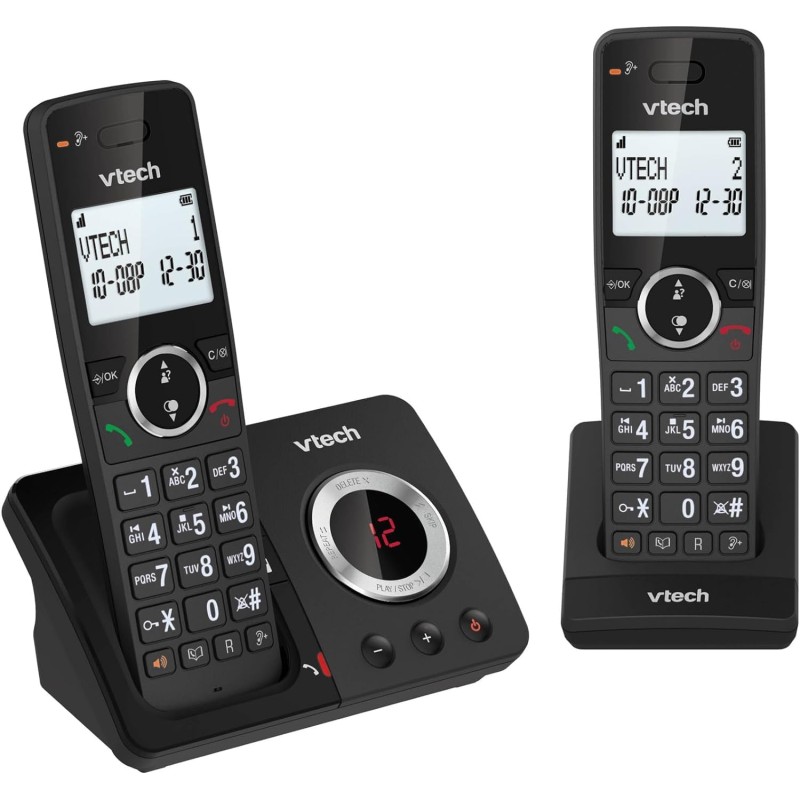 VTech Téléphone numérique sans Fil ES2051 Répondeur téléphonique Double, Bloqueur d'appels indésirables