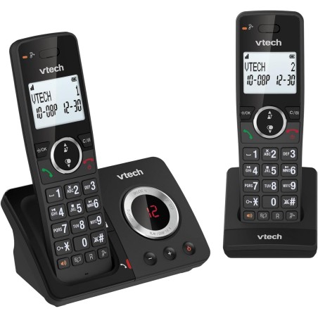 VTech Téléphone numérique sans Fil ES2051 Répondeur téléphonique Double, Bloqueur d'appels indésirables