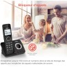 VTech Téléphone numérique sans Fil ES2051 Répondeur téléphonique Double, Bloqueur d'appels indésirables