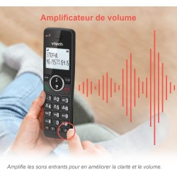 VTech Téléphone numérique sans Fil ES2051 Répondeur téléphonique Double, Bloqueur d'appels indésirables