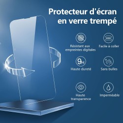 NEW'C Lot de 3, Verre Trempé pour iPhone 14, iPhone 13, iPhone 13 Pro (6,1 Pouces), Film Protection écran -sans Bulles d'air -Ul