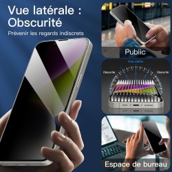 NEW'C Lot de 3, Verre Trempé Anti-Espion pour iPhone 16e, iPhone 14, iPhone 13, iPhone 13 Pro (6,1 Pouces), Angle de Confidentia
