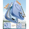TOCOL Coque Magnétique pour iPhone 15 6,1 Pouces, Compatible avec MagSafe, Protection de l'objectif améliorée, Coque Mat Translu