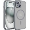 TOCOL Coque Magnétique pour iPhone 15 6,1 Pouces, Compatible avec MagSafe, Protection de l'objectif améliorée, Coque Mat Translu