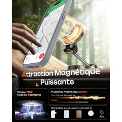 TOCOL Coque Magnétique pour iPhone 15 6,1 Pouces, Compatible avec MagSafe, Protection de l'objectif améliorée, Coque Mat Translu