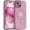 TOCOL Coque Magnétique pour iPhone 15 6,1 Pouces, Compatible avec MagSafe, Protection de l'objectif améliorée, Coque Mat Translu