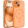 Tocol coque magnétique pour iphone 15 6,1 pouces, compatible avec magsafe, protection de l'objectif améliorée, coque mat translu