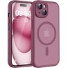 TOCOL Coque Magnétique pour iPhone 15 6,1 Pouces, Compatible avec MagSafe, Protection de l'objectif améliorée, Coque Mat Translu