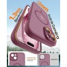 TOCOL Coque Magnétique pour iPhone 15 6,1 Pouces, Compatible avec MagSafe, Protection de l'objectif améliorée, Coque Mat Translu